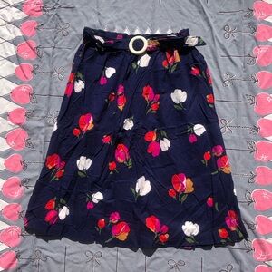 Vintage Floral Midi Skirt